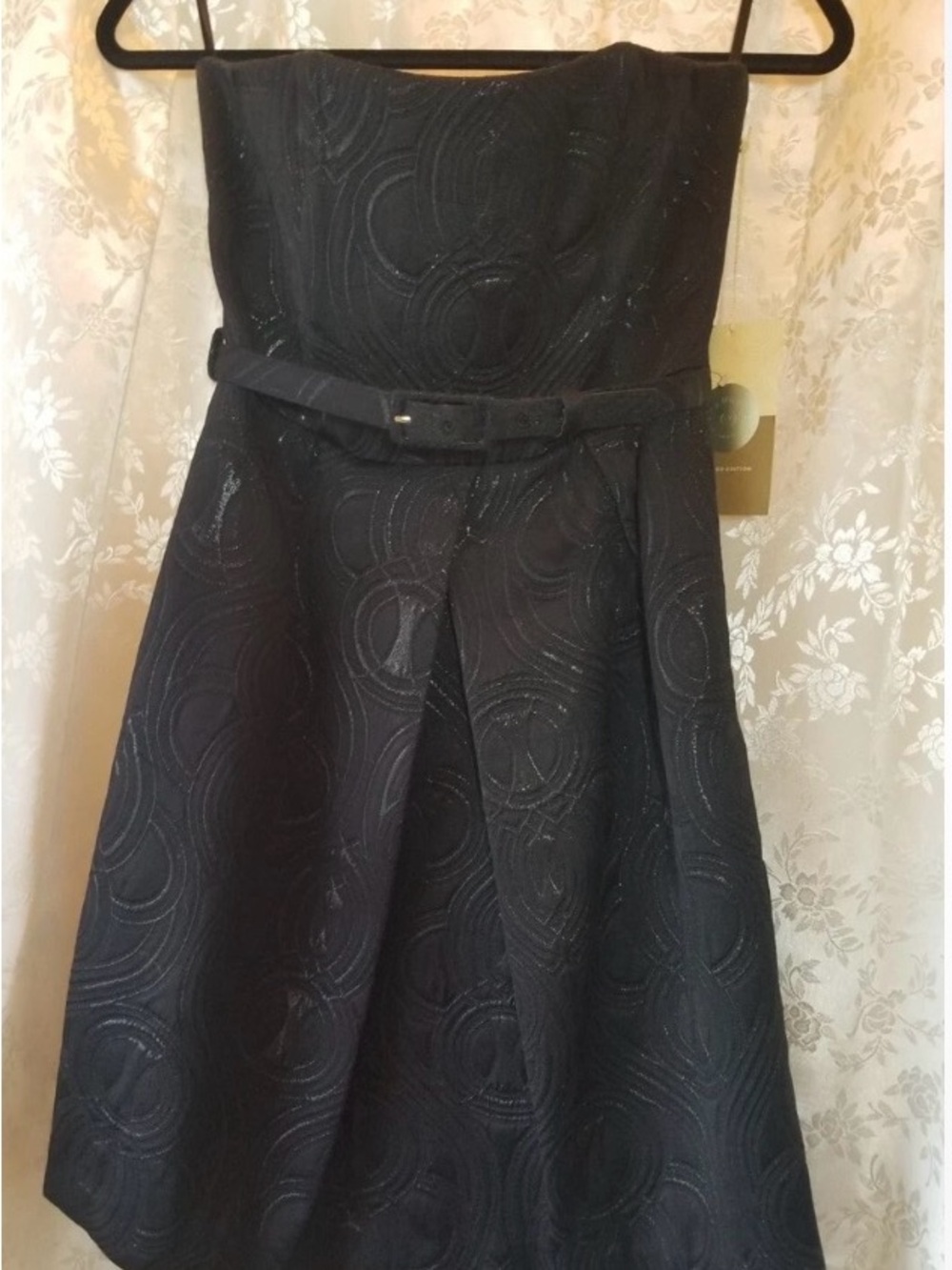 Limited Edition Strapless Black Textured A-Line Dress l 12